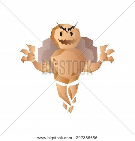 Fantastic Golem Stone Monster With Rock Hands Nice Smile