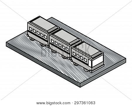 Articulated Bus Transport Isometric Icon Vector Illustration Design