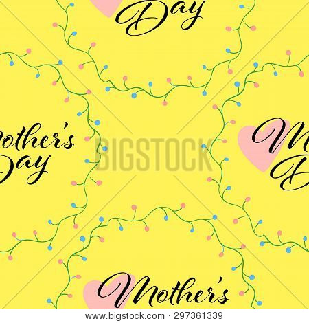 Happy Mother S Day Seamless Pattern. Vector Illustration