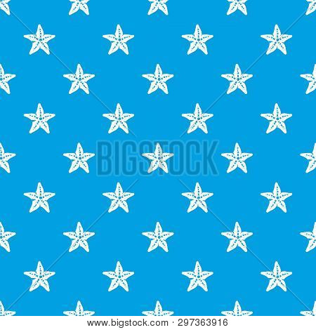Starfishpattern Repeat Seamless In Blue Color For Any Design. Geometric Illustration