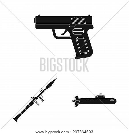 Vector Illustration Of Weapon And Gun Icon. Collection Of Weapon And Army Stock Vector Illustration.
