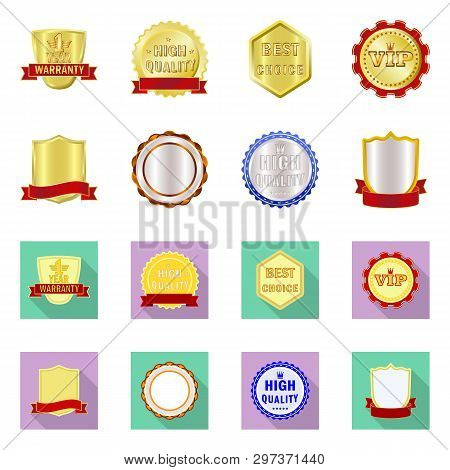 Isolated Object Of Emblem And Badge Icon. Set Of Emblem And Sticker Vector Icon For Stock.