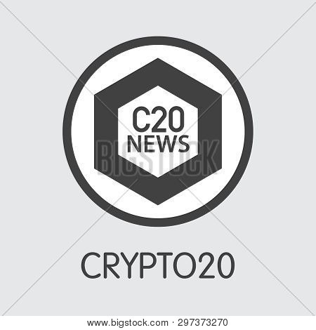 C20 - Crypto20. The Icon Of Money Or Market Emblem.