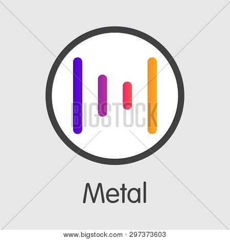 Mtl - Metal. The Icon Of Cryptocurrency Or Market Emblem.