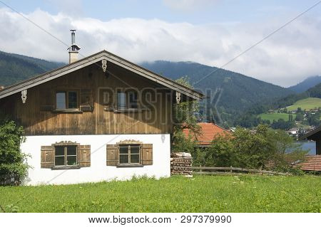 View Of A House At Lake Tegernsee In Germany On A Summer Day