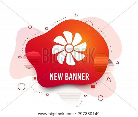 Fluid Badge. Ventilation Sign Icon. Ventilator Symbol. Abstract Shape. Gradient Ventilation Icon. Fl