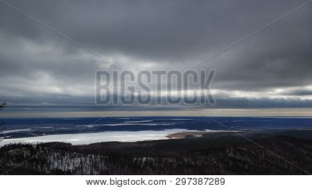 Winter Landscapes In Urals Cloudy Day Mountain Sugomak