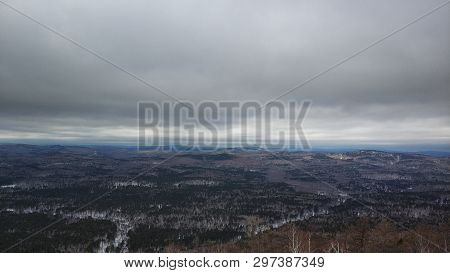 Winter Landscapes In Urals Cloudy Day Mountain Sugomak