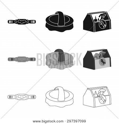 Vector Illustration Of Equipment And Riding Symbol. Set Of Equipment And Competition Stock Vector Il