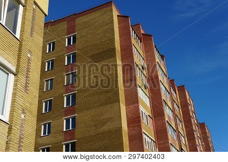 Modern Condominium Building Real Etate In City With Blue Sky