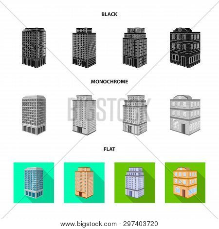 Vector Design Of Construction And Building Sign. Set Of Construction And Estate Vector Icon For Stoc