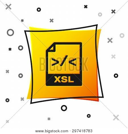 Black Xsl File Document Icon. Download Xsl Button Icon Isolated On White Background. Excel File Symb