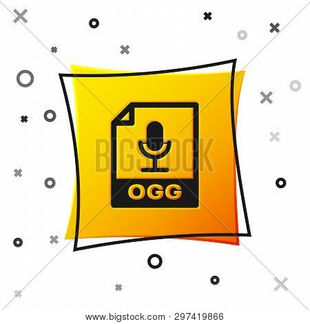 Black Ogg File Document Icon. Download Ogg Button Icon Isolated On White Background. Ogg File Symbol