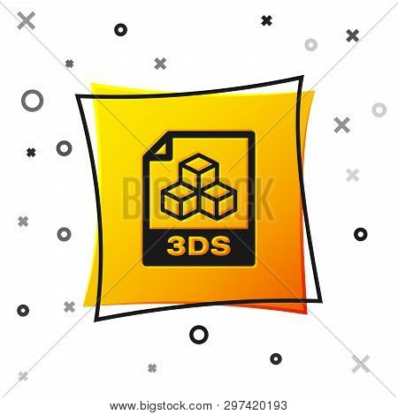 Black 3ds File Document Icon. Download 3ds Button Icon Isolated On White Background. 3ds File Symbol