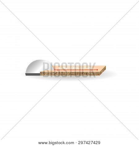 Cutting Cutting Chipboard. Vector Illustration.translation Russian Inscriptions Chipboard Cutting