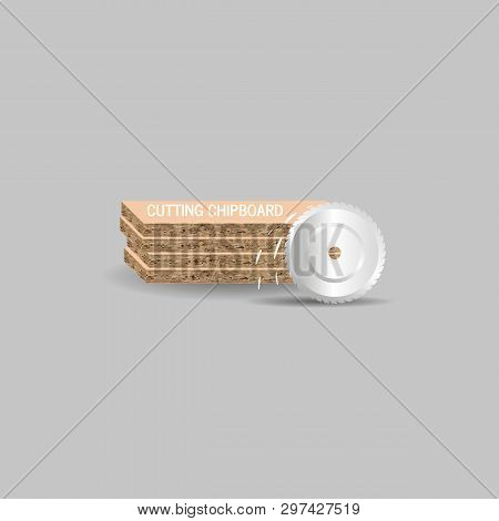 Cutting Cutting Chipboard. Vector Illustration.translation Russian Inscriptions Chipboard Cutting