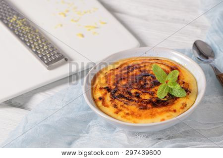 Leite Creme, Portuguese Desert Similar To Creme Brulee, Cream Brulee And Burnt Cream.