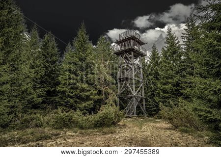Lookout On Hill Sunava In Village Velke Borove, Slovakia