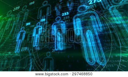 Social Scoring And People Rating Advanced Algorithm Concept On Digital Background. Profiling And Hum