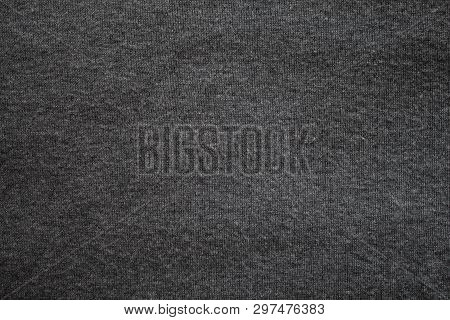 Grey Background. Abstract Texture Of Fleecy Knitted Fabric.