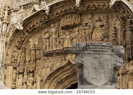 Detal fasada kościoła Saint Paul. (zbudowany 1445-1616) Valladolid, Hiszpania.