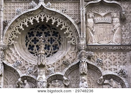 Detal fasada kościoła Saint Paul. (zbudowany 1445-1616) Valladolid, Hiszpania.