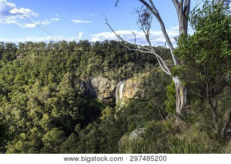 Scenic View Of The Lower Fall At The Ebor Falls In Guy Fawkes River, Northern Nsw, Australia