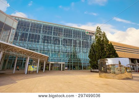 Aomori, Japan - April 22 2018: Shin-aomori Station Is The Northern Terminus Of The Ōu Main Line From