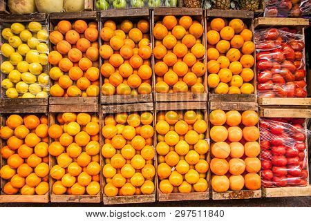 Fesh fruits on the stock market in Bueno Aires, Argentia. 