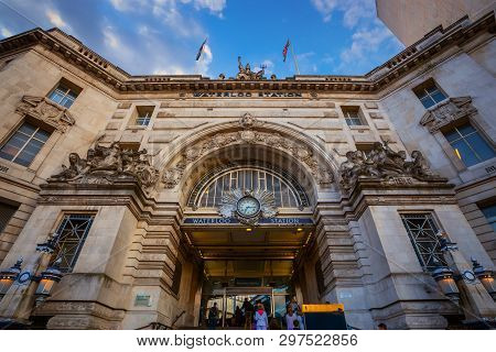 London, Uk - May 13 2018: Waterloo Station Is The Terminus Of The South Western Main Line To Weymout