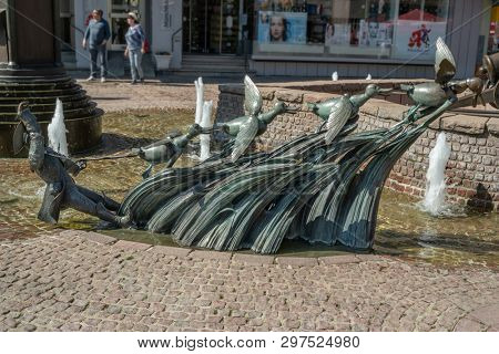Bodenwerder, Germany, 21/04/2019: Sculpture of the 