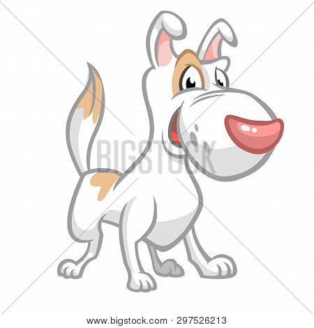 Funny Jack Russel Terrier Dog Cartoon. Vector Illustration