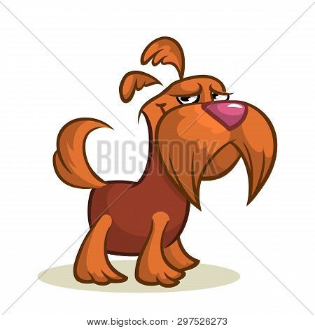 Pretty And Funny Scottish Terrier Dog Cartoon Illustration