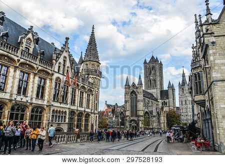 Ancient Buildings In Gent, Belgium