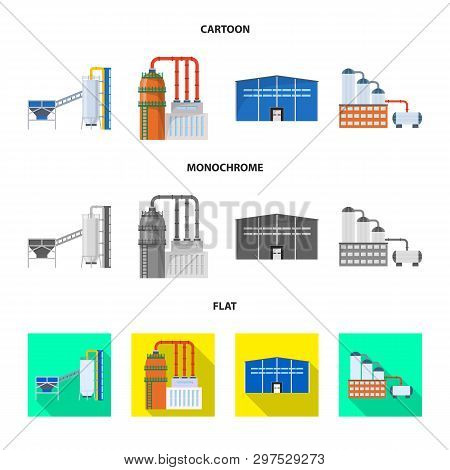 Vector Illustration Of Production And Structure Sign. Set Of Production And Technology Vector Icon F