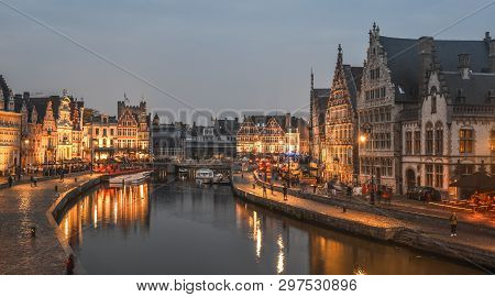Historic Quarter In Gent, Belgium