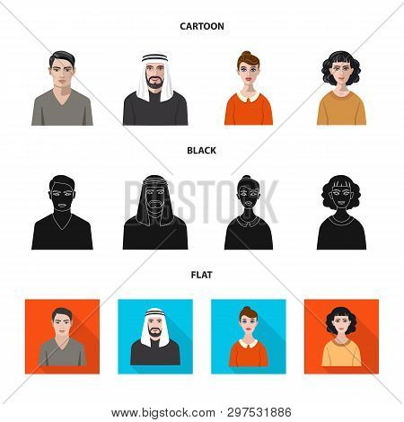 Vector Illustration Of Hairstyle And Profession  Logo. Set Of Hairstyle And Character  Stock Vector 