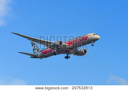 Passenger Airplane Landing At The Airport