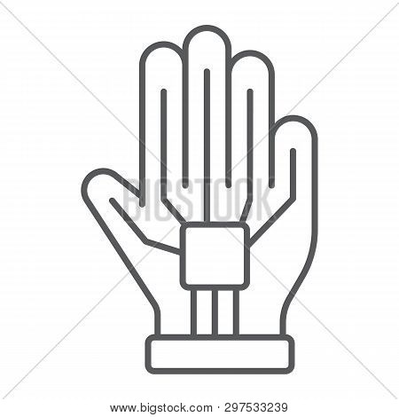Vr Glove Thin Line Icon, Virtual And Technology, Wired Gloves Sign, Vector Graphics, A Linear Patter