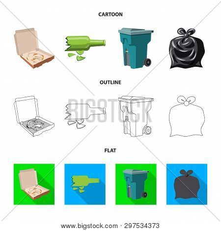Vector Illustration Of Dump  And Sort Logo. Set Of Dump  And Junk Vector Icon For Stock.