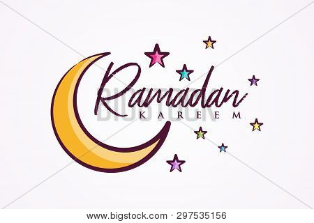Colorful Letter Vector Ramadan Kareem For Element Design. Emblem Background In Theme Ramadan Kareem.