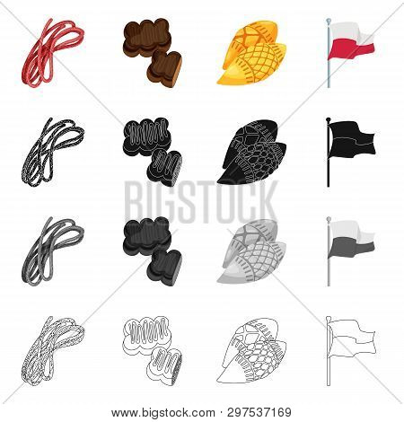 Vector Illustration Of Traditional And Tour Symbol. Set Of Traditional And Landmarks Vector Icon For