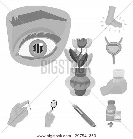 Vector Design Of Health And Diet Icon. Collection Of Health And Disease Stock Symbol For Web.