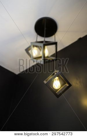 Indoor Vintage Retro Lights Ceiling Lamp, Stock Photo