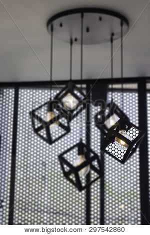 Indoor Vintage Retro Lights Ceiling Lamp, Stock Photo