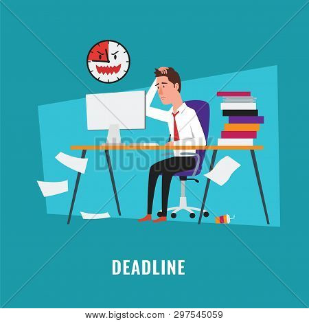 Illustration Of A Businessman With Project Deadline