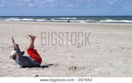 På stranden