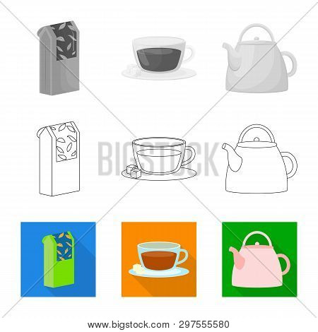 Vector Illustration Of Healthy And Floral  Symbol. Set Of Healthy And Gradient Stock Vector Illustra