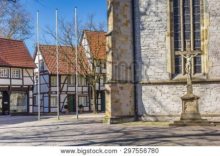 St. Christophorus Church And Old Houses In Werne, Germany