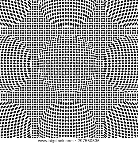 Optical Illusion Lines Background. Abstract 3d Black And White Illusions. Conceptual Design Of Optic